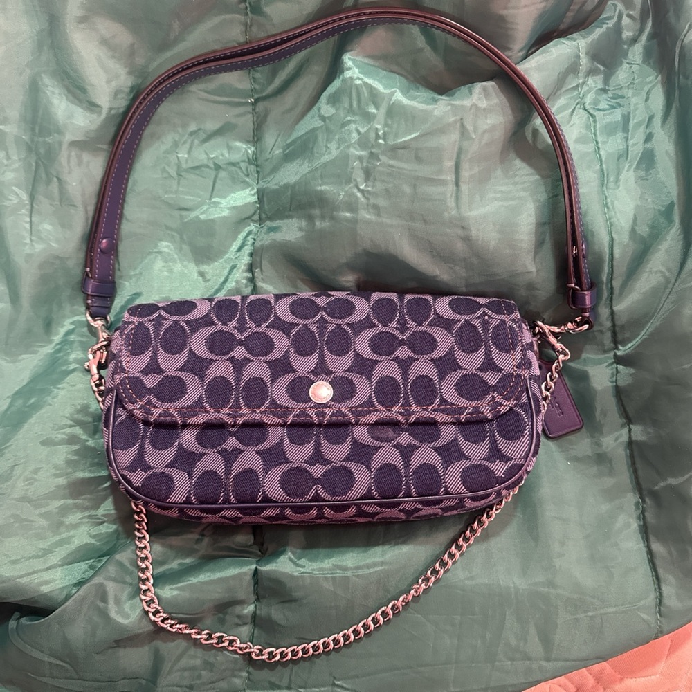 Coach Navy Pattern Shoulder Bag - image 1